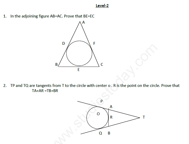 CBSE Class 10 Mathematics Circles Assignment Set B